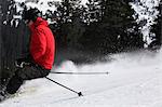 Skier in Hochfuegen, Zillertal, Tyrol, Austria