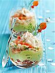 Christmas shrimp and avocado cocktail