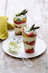 Asparagus,pepper and yoghurt sauce Verrines