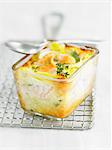 Salmon and leek savoury Clafoutis