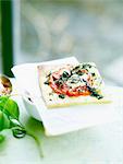 Tomato and basil tartlet