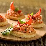 Sun- dried tomato and Carré frais canapés