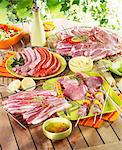 Assorted meats to be barbecued