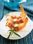 Fried shrimps wrapped in bacon with  aïoli sauce