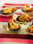 Mussels with red and green peppers and vinaigrette
