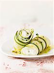 Zucchini rolls stuffed with fromage frais