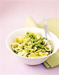 Pasta with peas and pistachio pesto