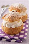 Choux buns filled with whipped cream