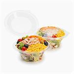 Take-away mixed chicken salads