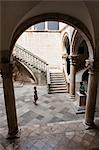 Tourists inside the Rectors Palace, Dubrovnik, Croatia, Europe