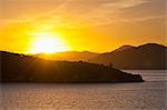 Queen Charlotte Sound at sunset, Picton, Marlborough Region, South Island, New Zealand, Pacific