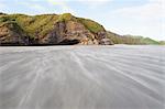 Sand being blown along windy Wharariki Beach, Golden Bay, Tasman Region, South Island, New Zealand, Pacific