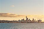 Auckland city skyline at sunset, Auckland, North Island, New Zealand, Pacific