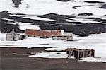 Remains of the abandoned whale station in Port Foster, Deception Island, South Shetland Islands, Antarctica, Polar Regions