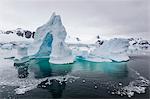 Huge arched iceberg in Neko Harbour, western side of the Antarctic Peninsula, Southern Ocean, Polar Regions