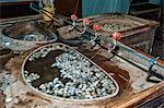 Extraction of silk filaments from cocoons in an alkaline bath, Cappadocia, Anatolia, Turkey, Asia Minor, Eurasia