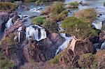 Epupa Falls on the Kunene River (which forms the border between Namibia and Angola), Kunene Region (formerly Kaokoland), Namibia, Africa