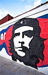 Mural of revolutionary Che Guevara painted on a wall, Havana Centro, Cuba, West Indies, Central America