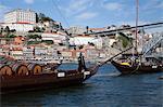 River Douro and port barges, Porto, Portugal, Europe