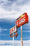 Gas Station sign, Baker, Nevada, United States of America, North America