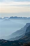 Mountain silhouette, Chamonix, Haute-Savoie, French Alps, France, Europe