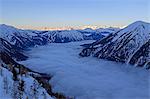 Europe, France, French Alps, Haute-Savoie, Chamonix, Chamonix valley, sea of clouds