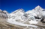 Mount Everest, 8850m, and Nuptse, Khumbu glacier, Solu Khumbu Everest Region, Sagarmatha National Park, UNESCO World Heritage Site, Nepal, Himalayas, Asia