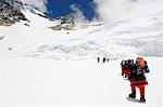 Climbers on the Lhotse Face at 7000m on Mount Everest, Solu Khumbu Everest Region, Sagarmatha National Park, UNESCO World Heritage Site, Nepal, Himalayas, Asia