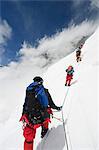 Climbers on the Lhotse Face at 7000m on Mount Everest, Solu Khumbu Everest Region, Sagarmatha National Park, UNESCO World Heritage Site, Nepal, Himalayas, Asia