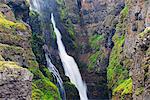 Glymur waterfall, Iceland's tallest at 198m, Iceland, Polar Regions