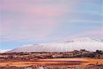 Hverfjall volcano crater at sunset, Myvatn, Iceland, Polar Regions