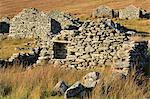 Deserted village on Achill Island, County Mayo, Connaught (Connacht), Republic of Ireland, Europe