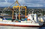 Container ship in Deep Water Harbour, Bridgetown, Barbados, West Indies, Caribbean, Central America