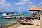 Pier on Kralendijk waterfront, Bonaire, West Indies, Caribbean, Central America