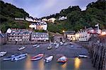 Picturesque North Devon village of Clovelly at dawn, Devon, England, United Kingdom, Europe