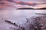 Sunset over Porlock Beach, Exmoor National Park, Somerset, England, United Kingdom, Europe