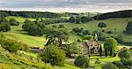 Church of St. Mary the Virgin, surrounded by beautiful countryside, Lasborough in the Cotswolds, Gloucestershire, England, United Kingdom, Europe