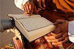 Tunisian Bedouin reading the Koran, Douz, Tunisia, North Africa, Africa