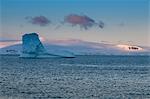 Sunset in Half Moon Bay, South Shetland Islands, Antarctica, Polar Regions