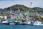 Wharf in the harbour of Nagasaki, Kyushu, Japan, Asia