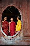 Young monks, Shweyanpyay monastery, Inle Lake, Shan State, Myanmar (Burma), Asia