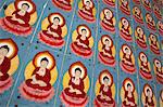 Buddha tiles on walls of Kek Lok Si Temple, Crane Hill, Georgetown, Pulau Penang, Malaysia, Southeast Asia, Asia