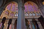 Stained glass windows inside Saint Gatien cathedral, Tours, Indre-et-Loire, Centre, France, Europe