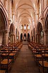 The nave in the church of Notre Dame, Saint Pere, Yonne, Burgundy, France, Europe