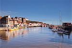 The seaside town of Whitby in the North York Moors National Park, Yorkshire, England, United Kingdom, Europe