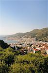 View over Samos harbour and town, Isle of Samos, Eastern Sporades, Greek Islands, Greece, Europe