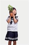 Girl Hugging Potted Plant