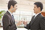 Two Businessmen Toasting Champagne Flutes