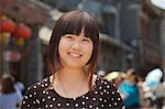 Portrait of young girl in Beijing outdoors