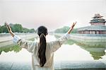 Young Woman Practicing Tai Ji